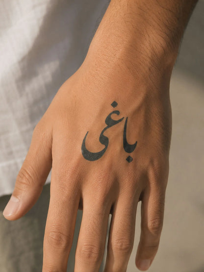 Baghi Urdu Tattoo