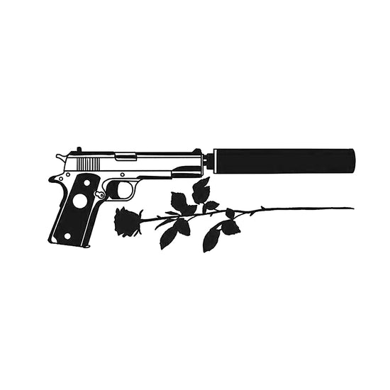 Black rose and gun