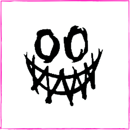 Creepy grinning smiley face