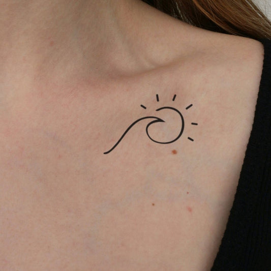 Fine line wave & sun