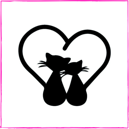 Cat Couple in Heart