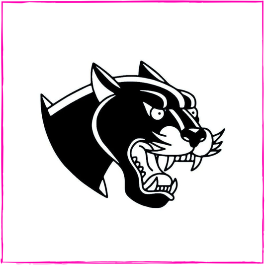 Roaring panther head